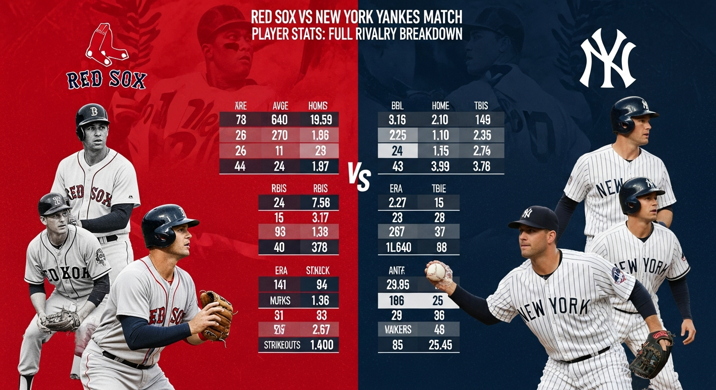 Red Sox vs New York Yankees Match Player Stats